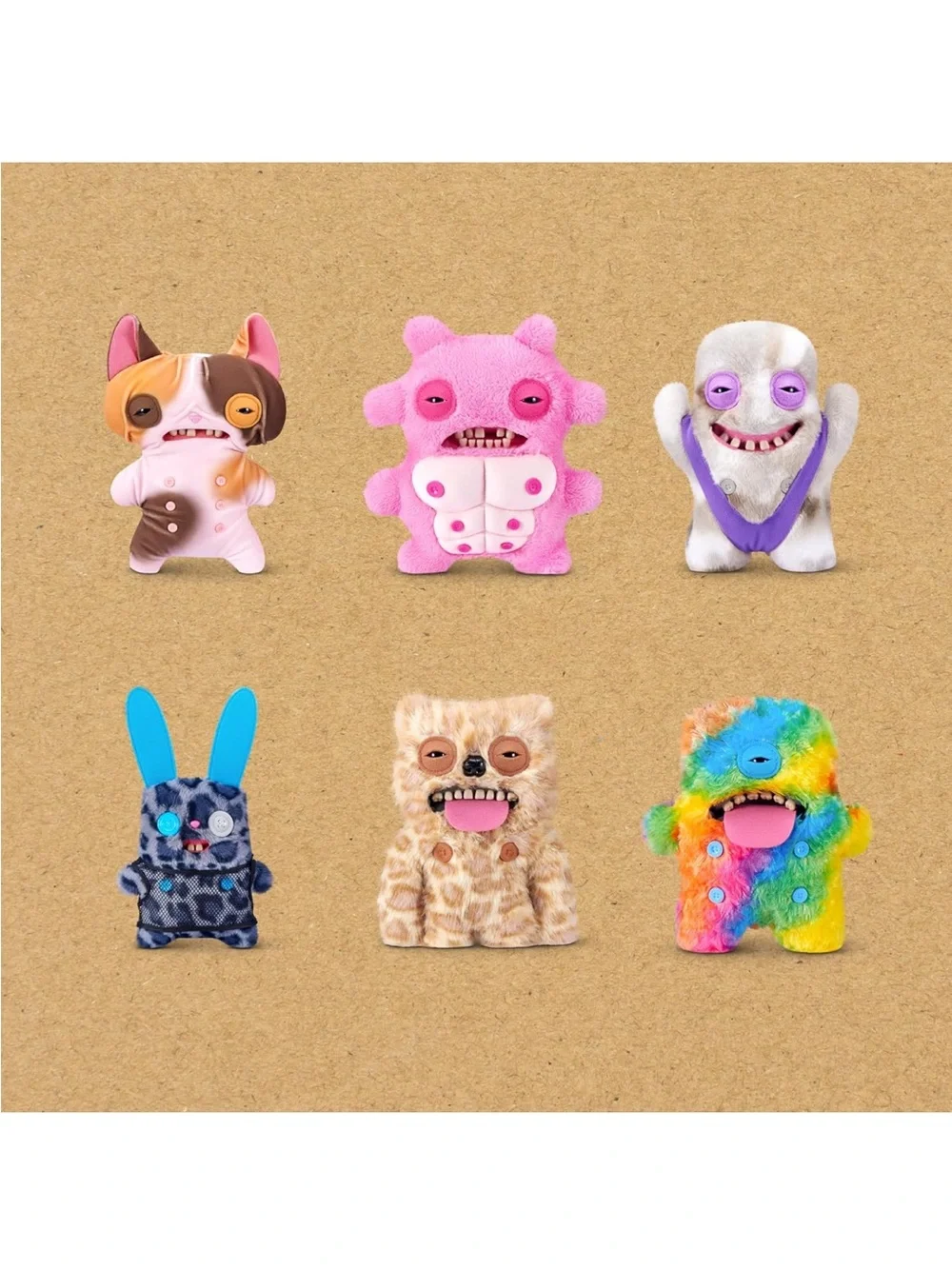 Zuru Nipple Fuggs Pink Plush Monster Toy with Button Belly - Kids Plush Creature